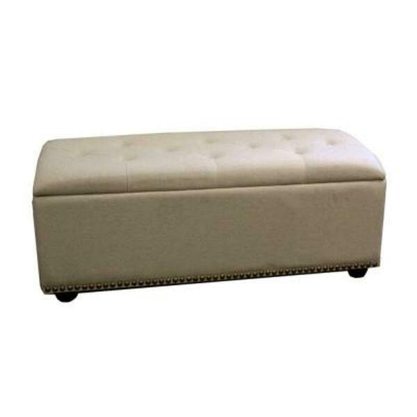 Ore International 18 in. Beige Storage Bench With 3 Seating HB4493